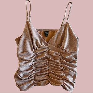 Wild Fable Women's Black Ruched Front Tank Top